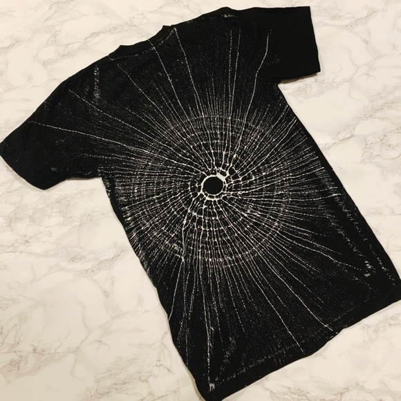 American Apparel Black Splatter Web Shirt Men Size XS - Picture 2 of 4